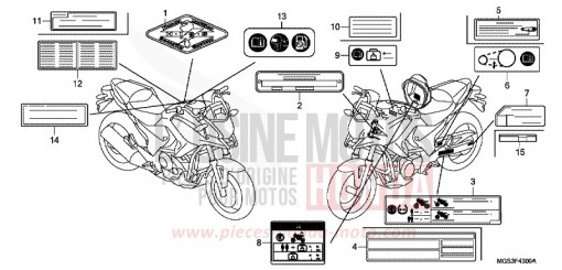 ETICHETTA DI AVVERTIMENTO NC700XAC di 2012